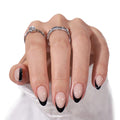Halloween Press On Nails, French Tip Almond Nails, 32 Pcs Full Kit