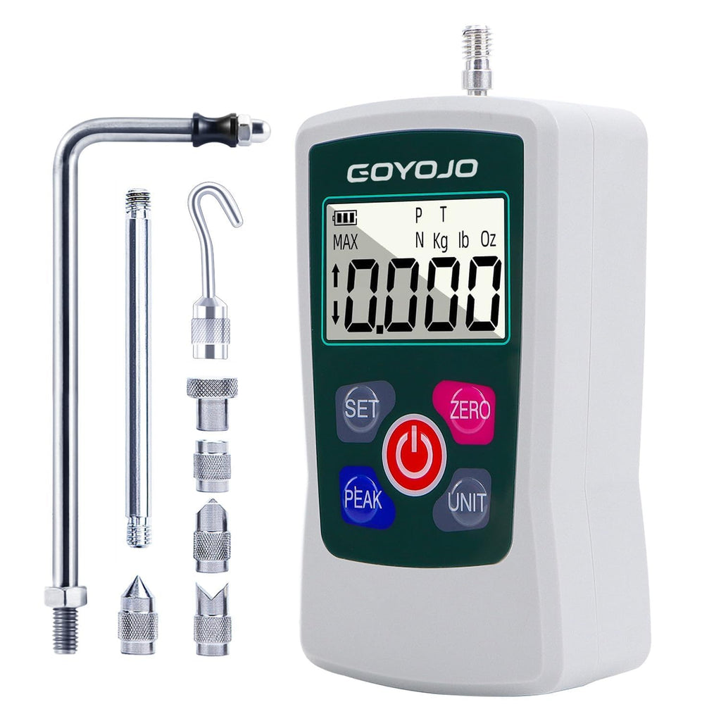 Digital Force Gauge High-Precision Push-Pull Meter for Tension & Compression Testing Units (N, kg, lb, oz) Real-Time/Peak/First Peak Modes Ideal for Quality Control & Material Testing 5N