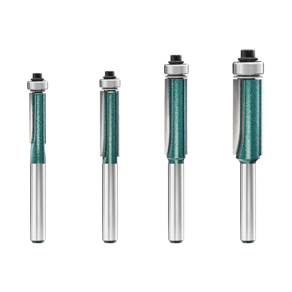 Flush Trim Router Bits 1/4 Shank, Top Bearing Flush Trim Cut Router Bits Set, 1/4 Flush Cut Router Bits, Handy