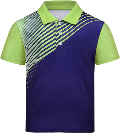 Boys Short Sleeve Pique Polo Shirts Summer Casual Uniform Funny Sport Tops for 6-16 Years Green