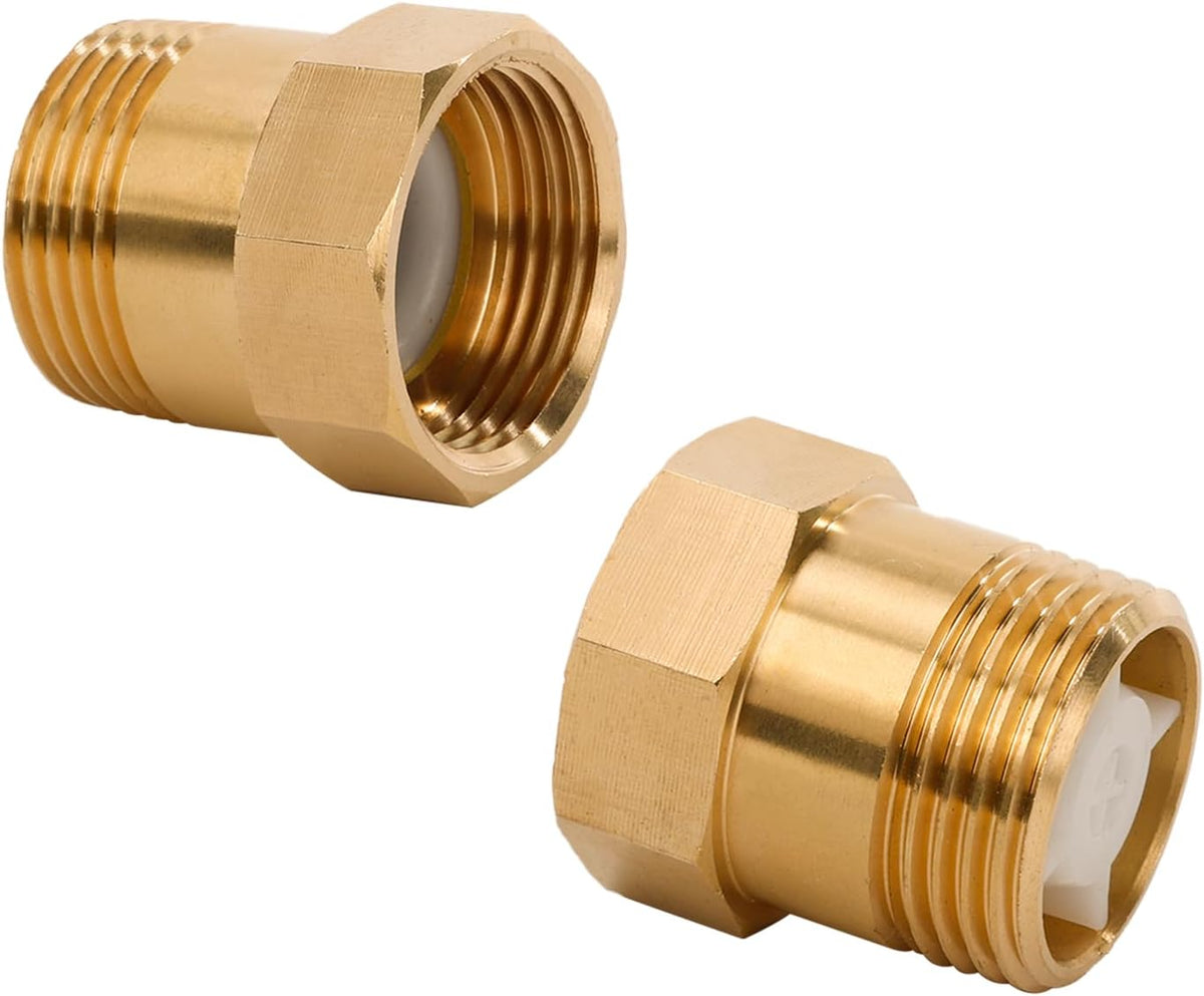 2Pcs One Way Brass Check Valve Non Return 1" Female to 1" Male Thread Backflow Preventer Check Valve