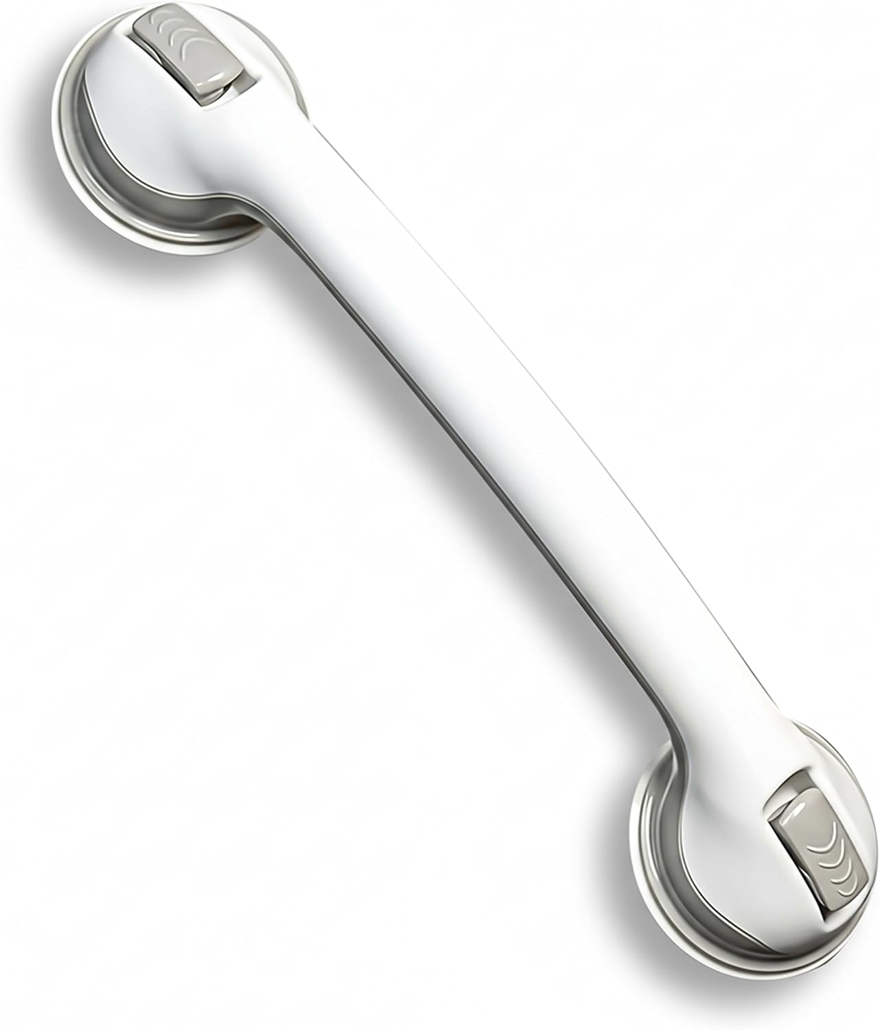 Changing Lifestyles Suction Cup Grab Bars For Bathtubs & Showers; Safety Bathroom Assist Handle, White & Grey, 16 Inches