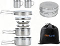 Backpacking Camping Cookware Mini Picnic Camping Cooking Mess Kit with Pot and Pan Set for Hiking