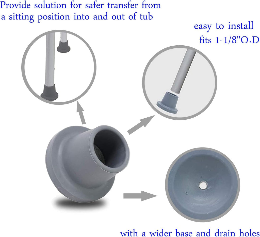 Replacement Feet for Shower Chair Bath Seat, Shower stools and Transfer Bench, Non-Skid Shower Bench and Tub Transfer