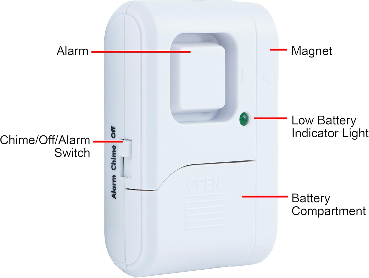 Personal Security Window and Door Alarm, 6 Pack, DIY Protection, Burglar Alert, Wireless Chime/Alarm, Easy