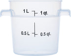 Storplus Round Food Storage Container with Stackable Design for Catering, Buffets, Restaurants, Polypropylene (Pp), 1