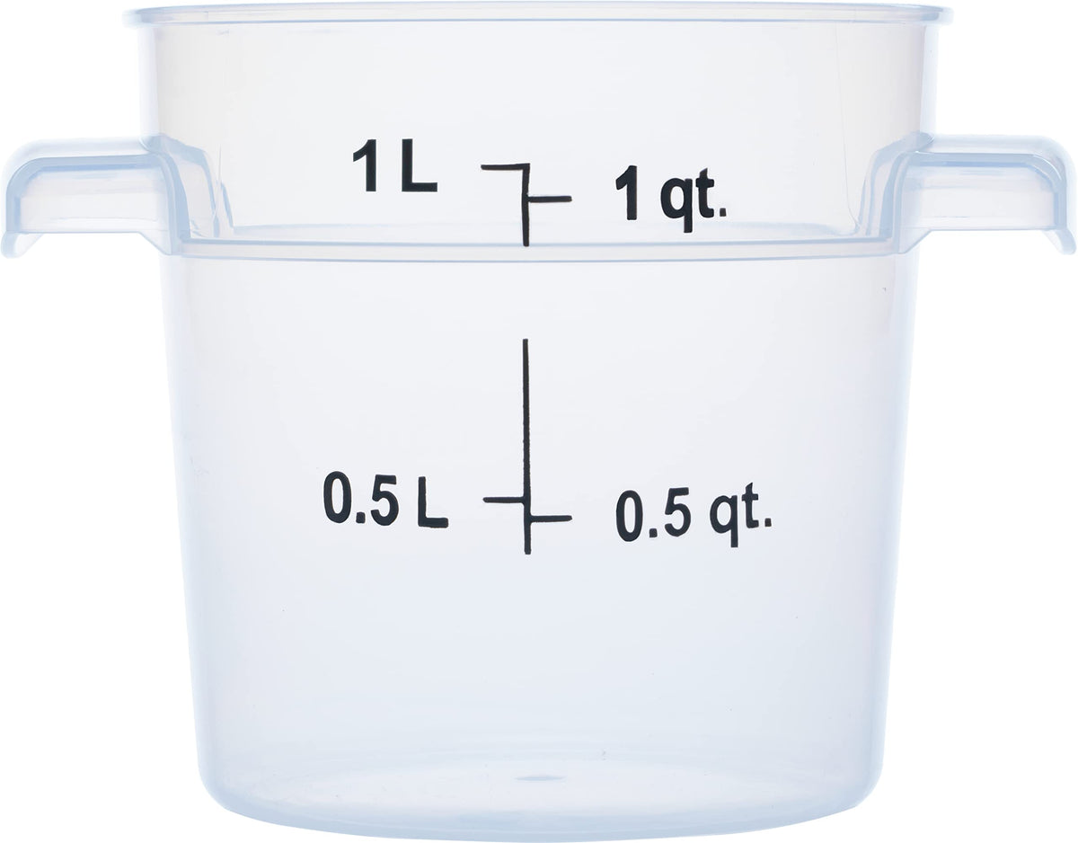 Storplus Round Food Storage Container with Stackable Design for Catering, Buffets, Restaurants, Polypropylene (Pp), 1