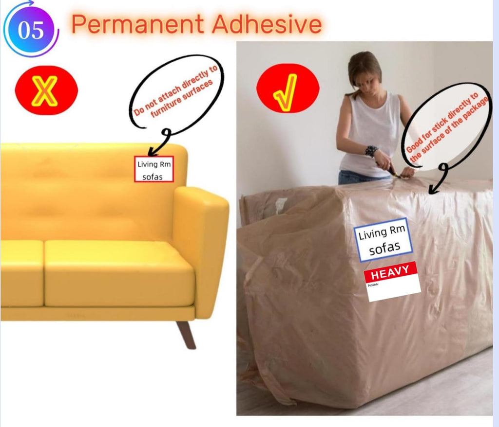 5" x 3" Large Moving Labels for Home Packing Box 6 Color Coded Border Label 162pcs with Writable Notes Areas, Fragile