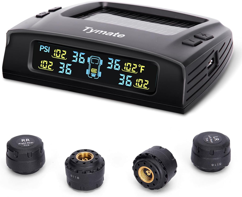 TM2 RV Tire Pressure Monitoring System, TPMS Set of 4 Sensors | Max. 10 Tires Info Monitoring, 6 Alarm Modes