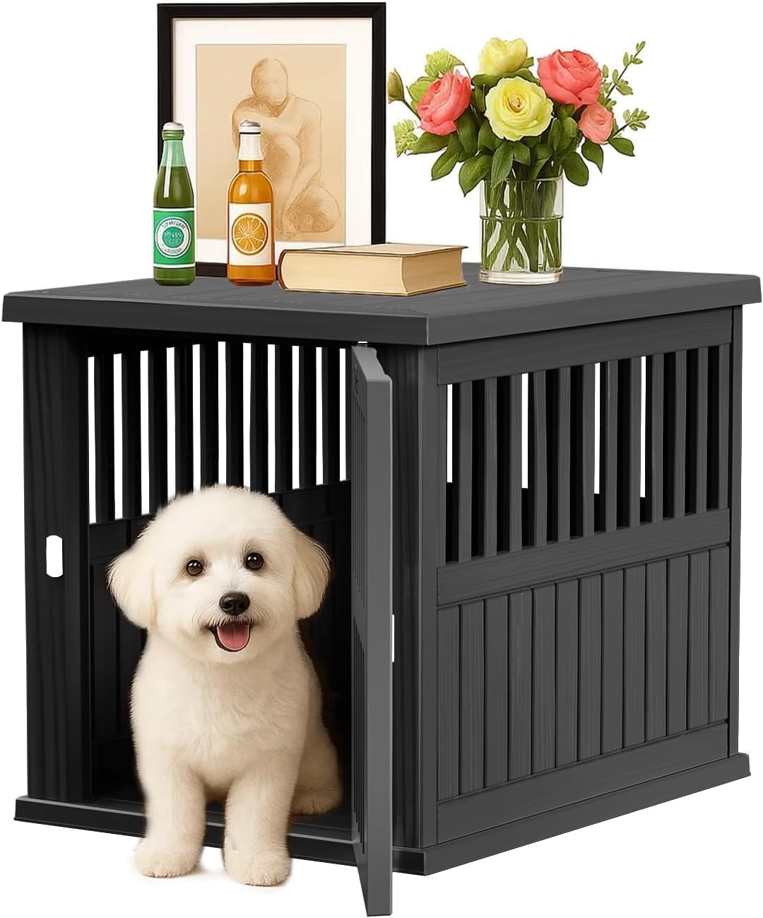 30 Inch Small Dog Crate Furniture, Black