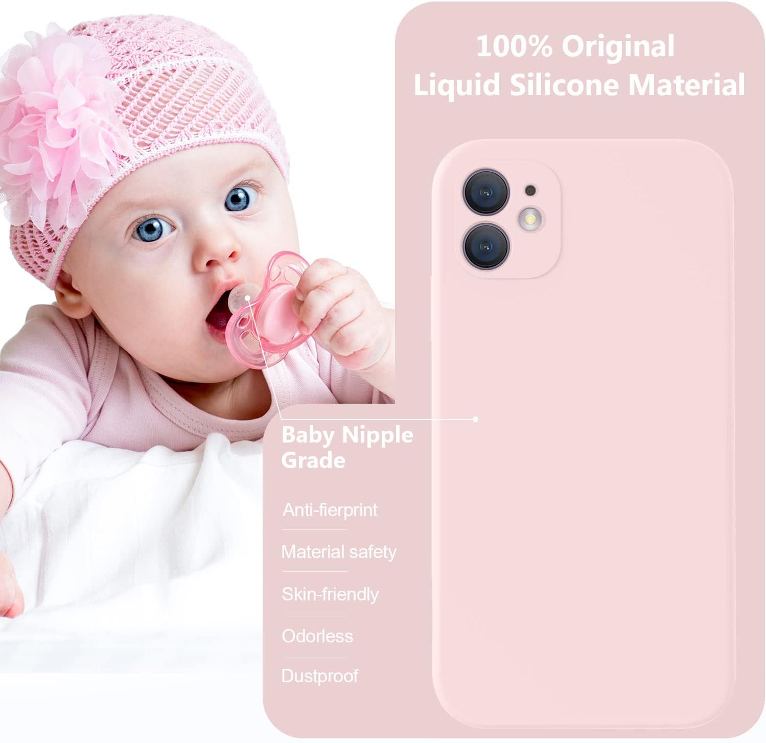 Compatible with iPhone 11 Case, Upgraded Liquid Silicone with [Flat Edges] [Camera Protection] [Soft Anti-Scratch
