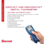 Starrett Contact & Non-Contact Digital Tachometer Kit with Case