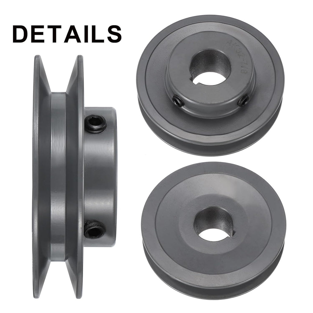 uxcell AK32-7/8 V-Belt Sheave 7/8" Bore, 3.25" OD, Single Groove Web Sheave