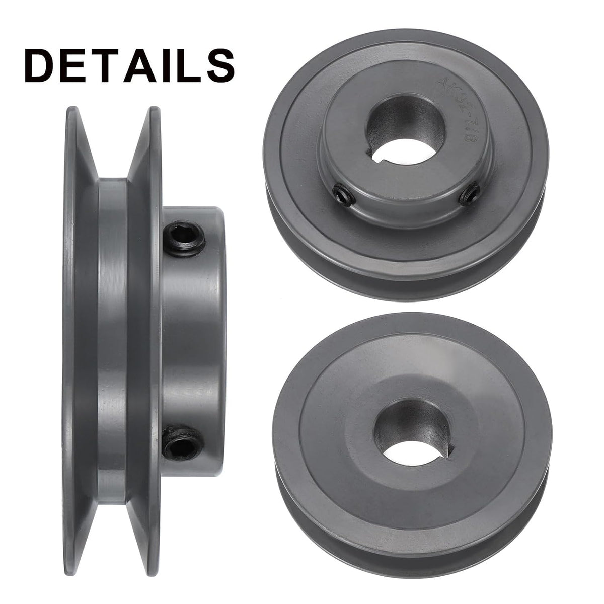 uxcell AK32-7/8 V-Belt Sheave 7/8" Bore, 3.25" OD, Single Groove Web Sheave