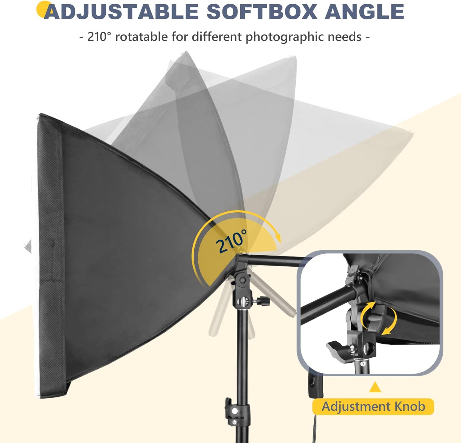 Softbox Photography Lighting Kit | 16" X 16" & 85W LED Studio Light | Soft Diffusion For Even Light | 3000-7500K