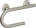 Brushed Nickel Bathroom Safety 8-Inch Wall Mounted Grab Bar with Integrated Toilet Paper Holder, LR2352DBN