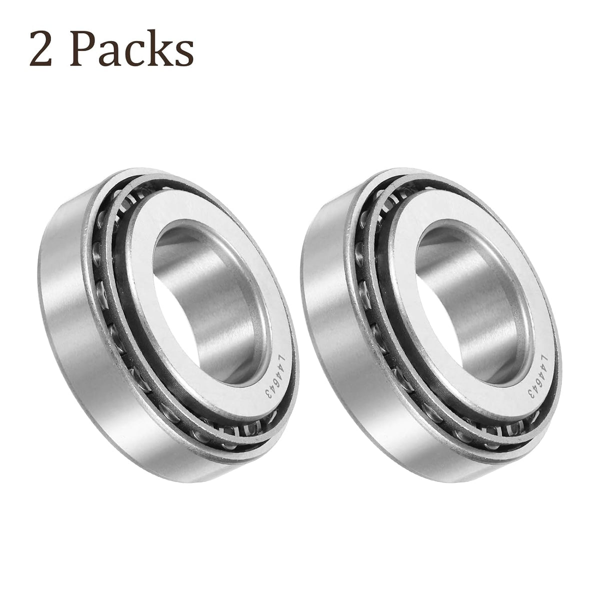uxcell 2pcs L44643/L44610 Tapered Roller Bearing Cone and Cup, 1" Bore x 2" OD x 0.5906" Thick, Chrome Steel Taper Bearing Set, ABEC-3