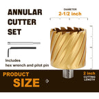 GRIXLEN 2-1/2"x2 HSS Annular Cutter，Diameter 2-1/2"，Cutting Depth 2"