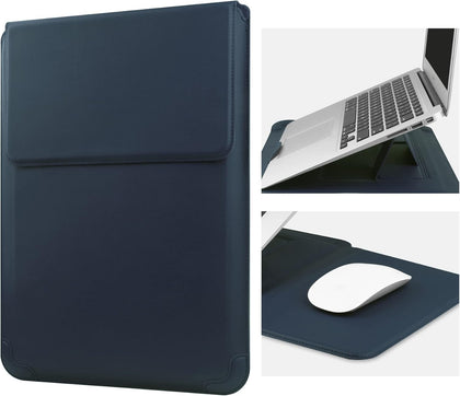 14 Inch Laptop Sleeve Case Leather Bag with Stand Compatible with Mac Book Pro 14 2021/ASUS Vivobook 14/HP Pavilion