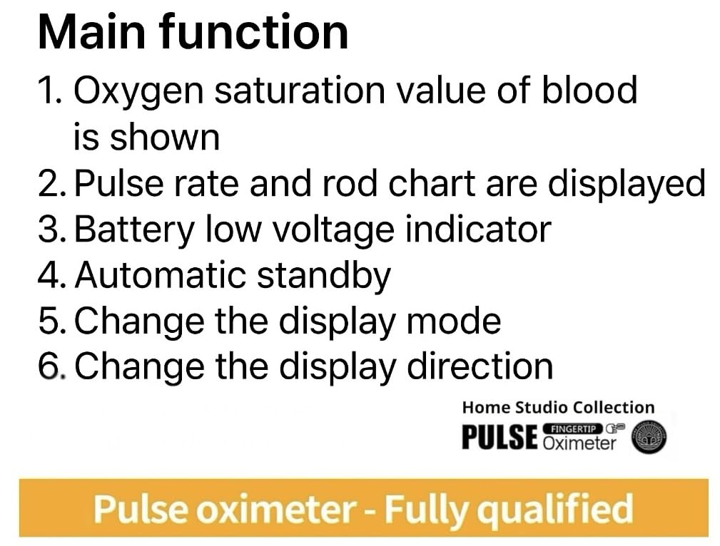 Finger Pulse Oximeter Larger Display Blood Oxygen Monitor with Batteries and Lanyard Included Fingertip Pulse