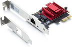 10Gtek 2.5G NIC PCIe Network Adapter 2500/1000/100Mbps PCIe Gigabit Ethernet Card, Single RJ-45 Port, with Realtek RTL8125 Controller, Support Windows Server/Ubuntu/Centos/Debian