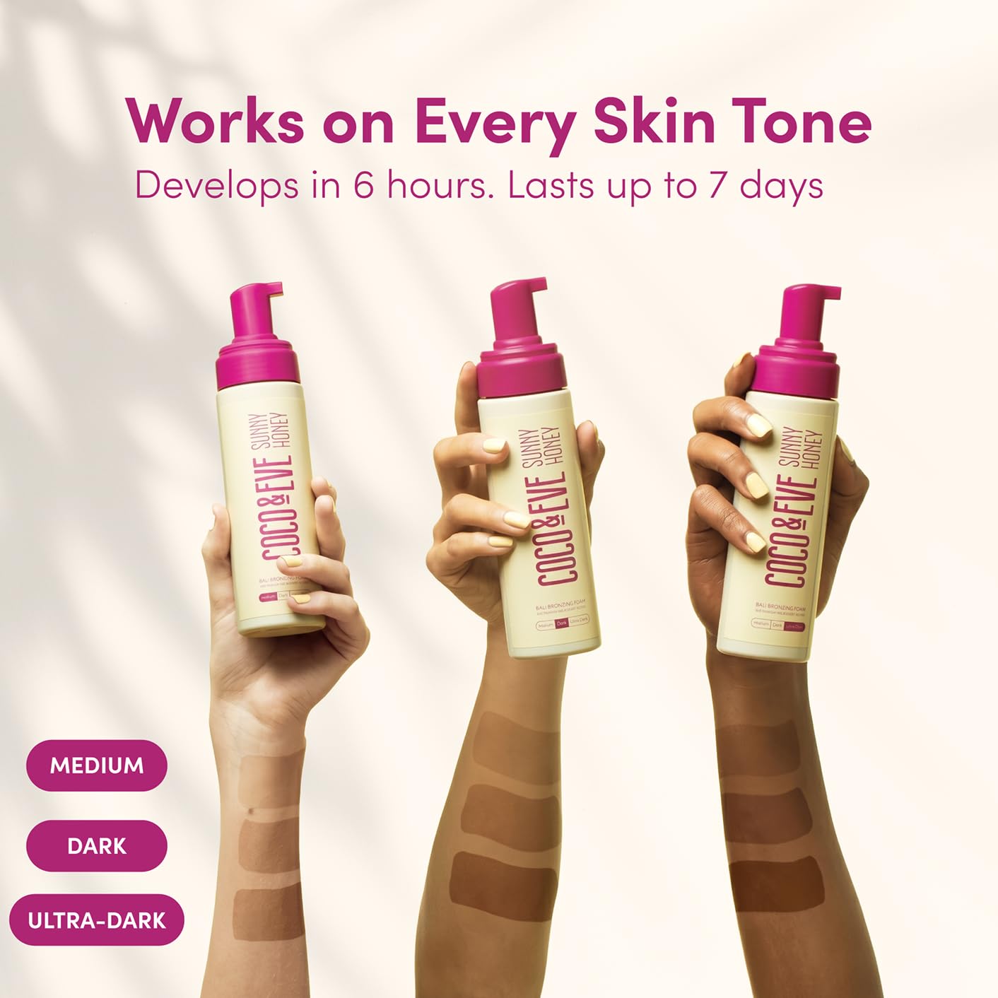 Sunny Honey Self Tanner Foam - (Medium) Fast Drying, Streak-Free Sunless Tanning Mousse, Tropically Scented