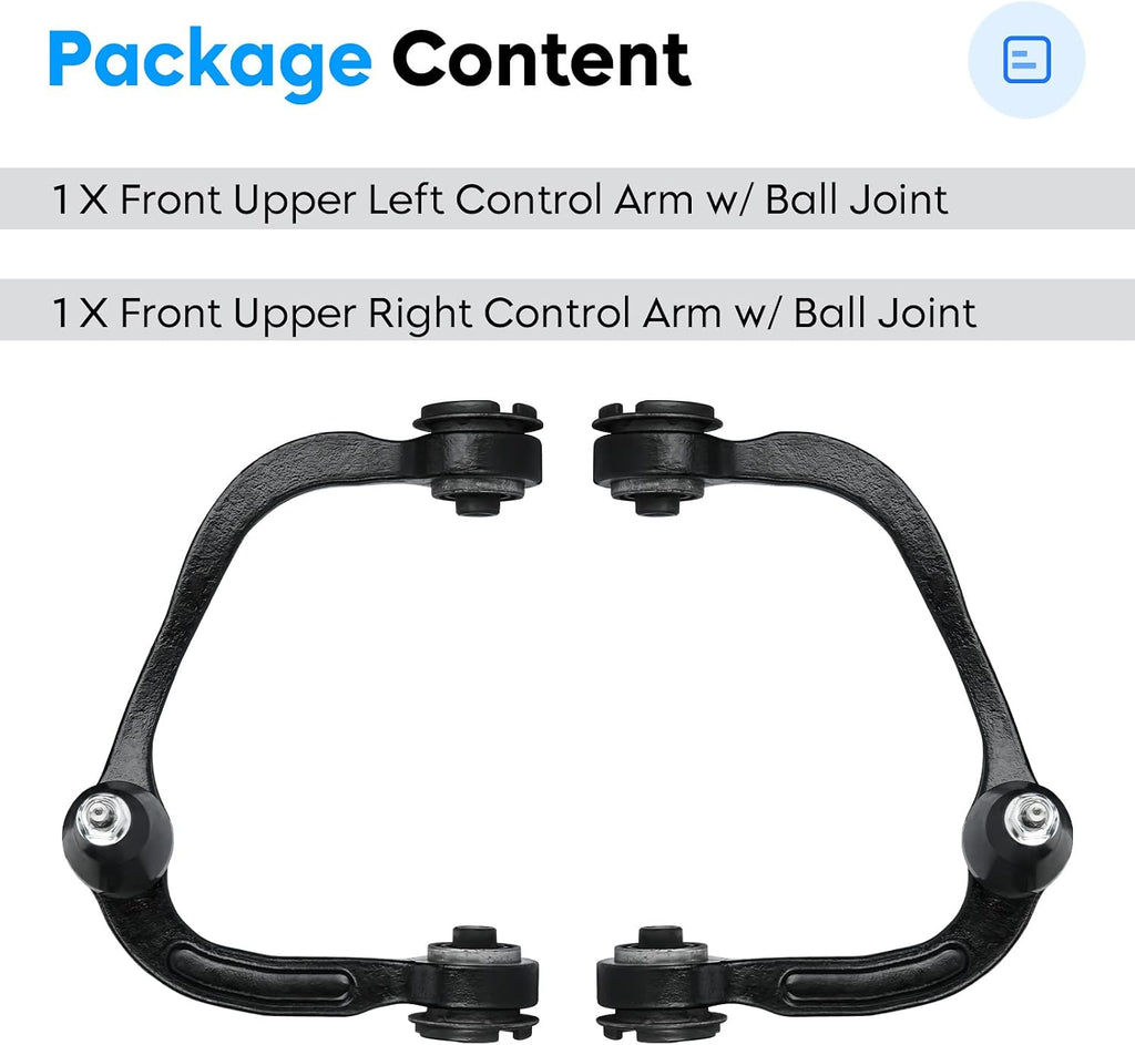 Front Upper Control Arm w/Ball Joint K80306 K80308 for 07-17 Ford Expedition, 05-14 F150, 06-08 Lincoln Mark, LT 07-17 Navigator Left & Right Suspension Kit