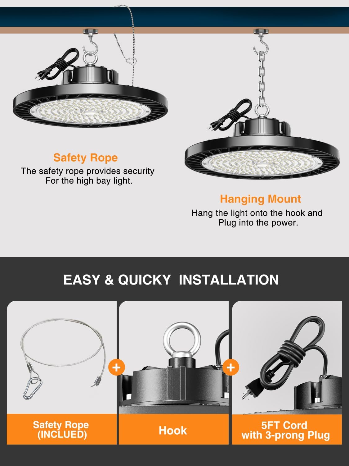 ONLYLUX UFO LED High Bay Light 150W 12 Pack 5000K Daylight 22500LM
