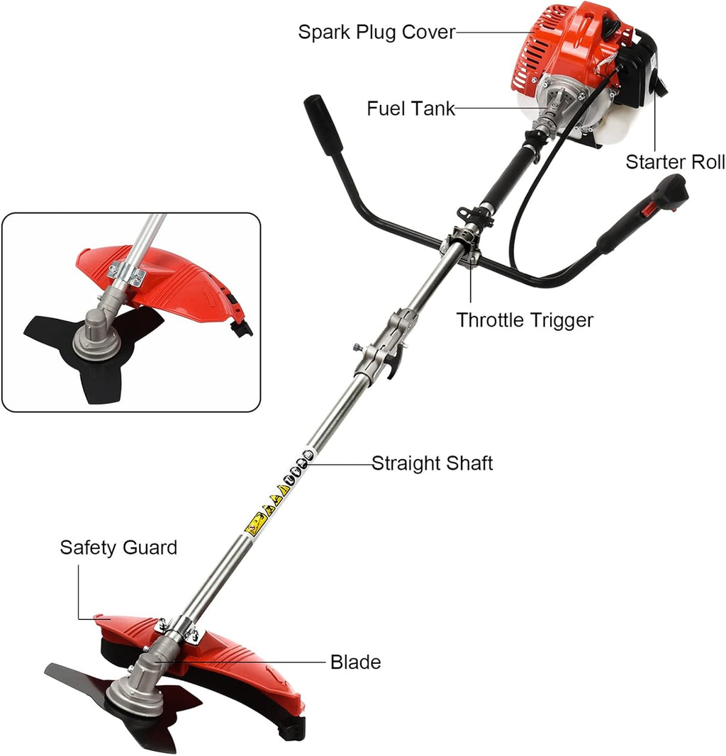 52CC Gas Weed Eater, 2 in 1 Weed Wacker Gas, 2025 Upgraded Gas Powered Weed Eater[New Model Quality Improvement]