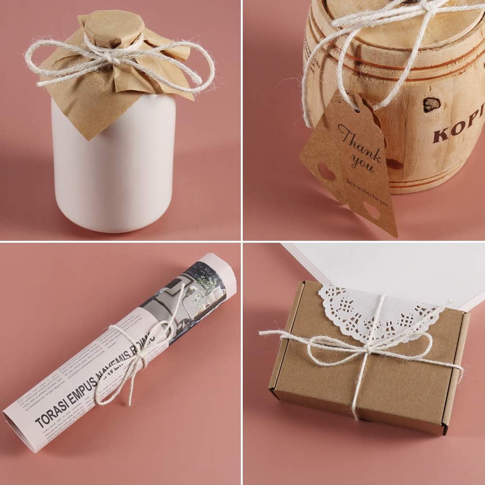 328ft 3mm Jute Twine Thick Creamy for Crafting Gardening