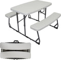 Compact Kids Picnic Table (G-940), White | Lightweight, space-saving picnic set with a durable steel frame and
