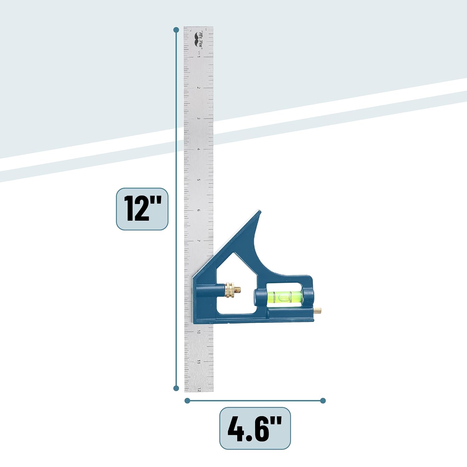 Combination Square Set, 12", Blue, Combo Square, Carpentry Tools | Carpenter Square, Woodworking Tools and