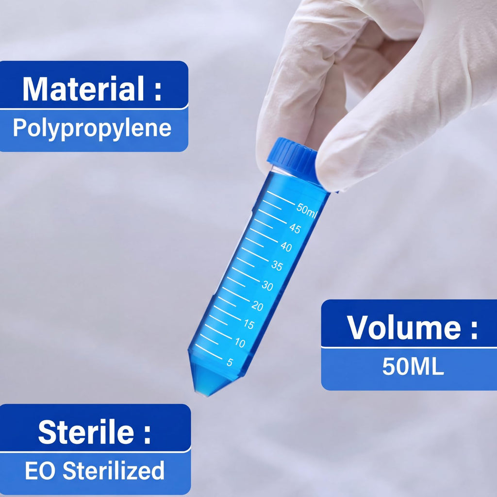 600 Pcs Plastic Centrifuge Test Tubes with Screw Caps, Blue