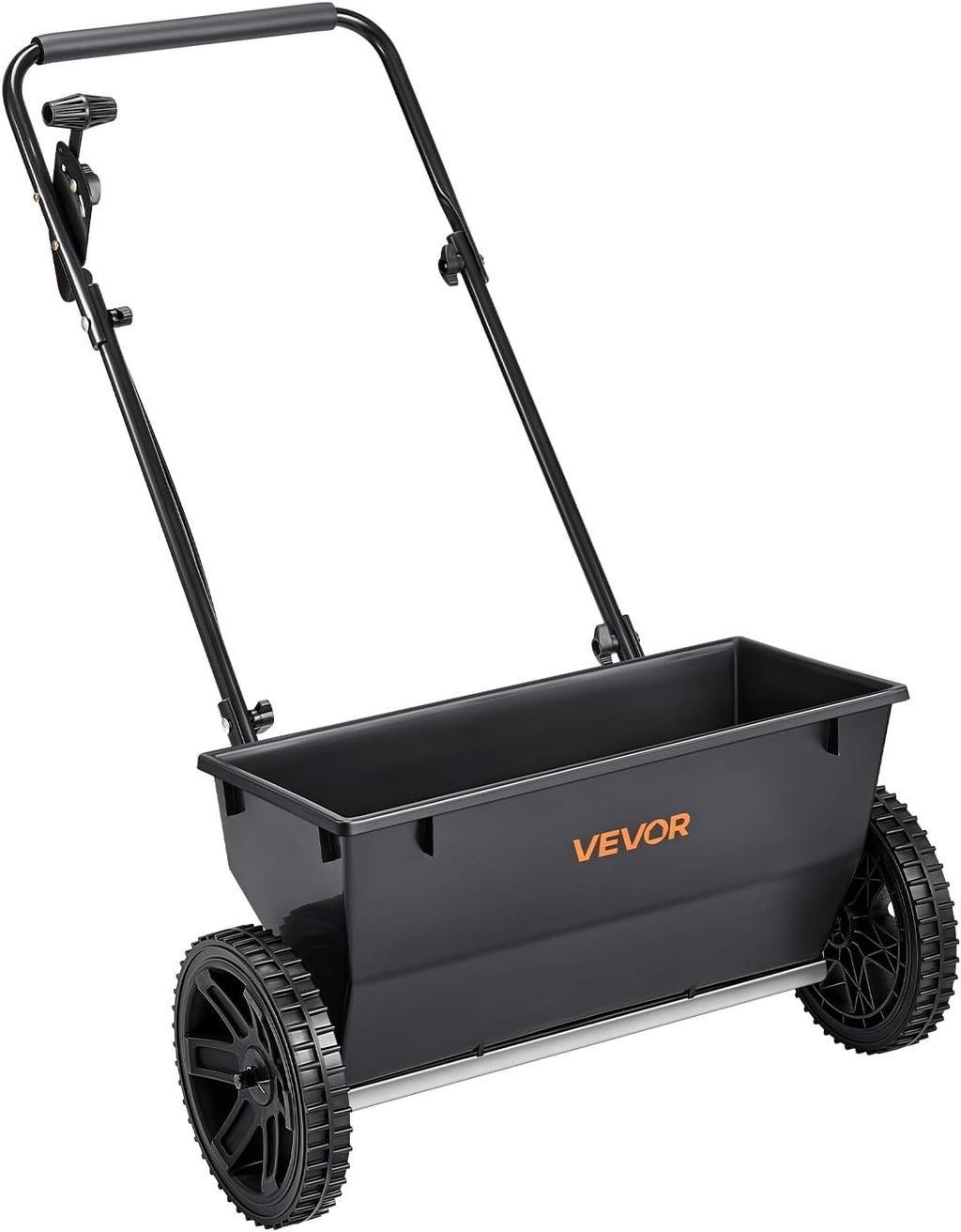 Broadcast Spreader, 50LBS Capacity, Drop Spreader with Hopper Grate, 18 in Spreading Width & 30 Settings, 10 in All