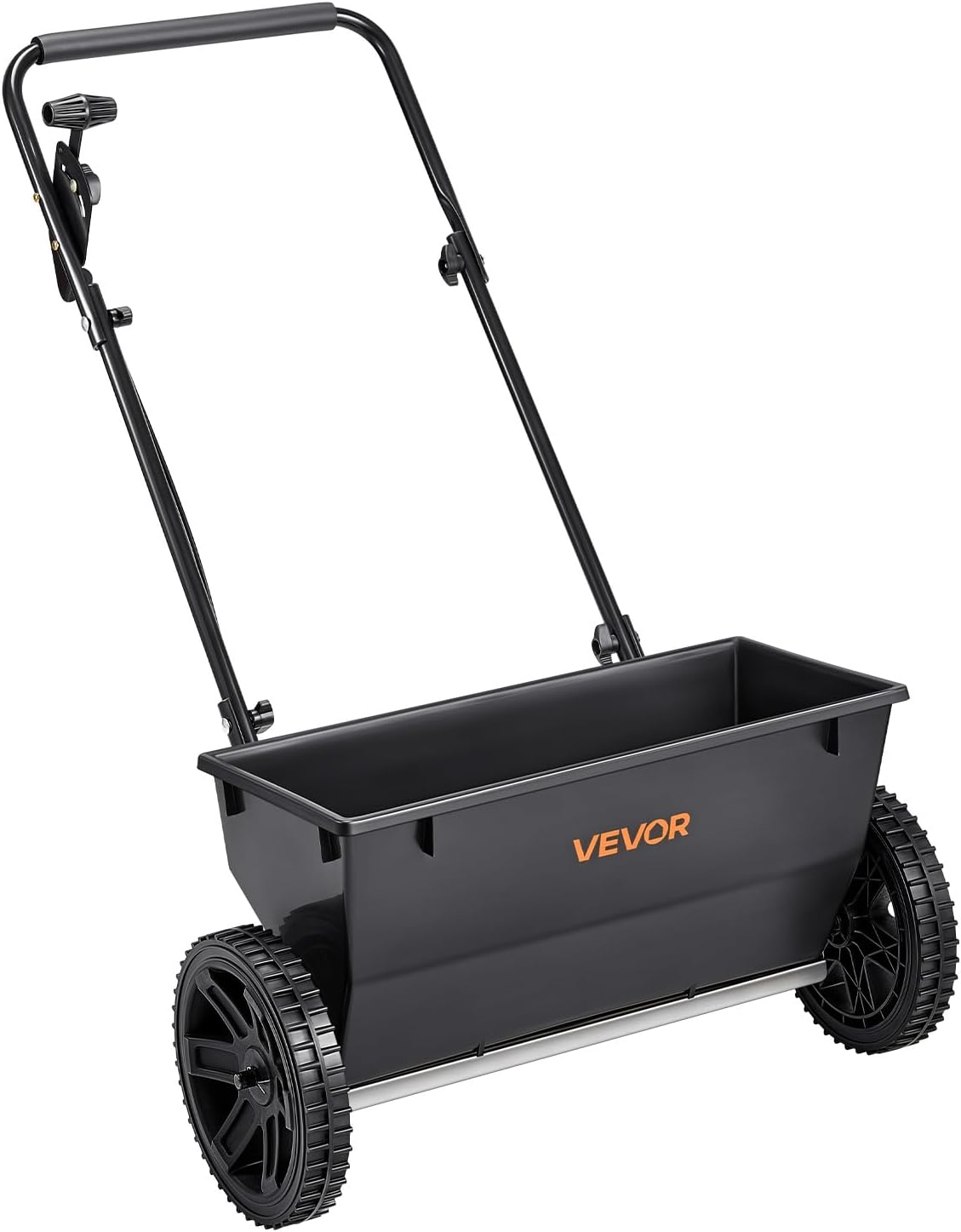 Broadcast Spreader, 50LBS Capacity, Drop Spreader with Hopper Grate, 18 in Spreading Width & 30 Settings, 10 in All