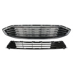 TJHSM Front Grille Bumper Black Chrome Replacement for F-usion