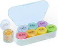 Weekly Pill Organizer, BPA Free Medicine Organizer Rainbow 9 Day Pill Box, Daily Portable Pill Conatainer for