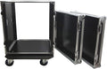 12U Amp Rack Case with Wheels Vertical Amplifier DJ Flight | Rolling protection for power gear on the road, 12-space