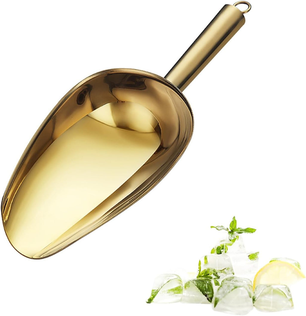 6 oz Gold Ice Scoop, Stainless Steel Food & Candy