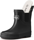 Kids Barefoot-Friendly Rain Boots, 100% Natural Rubber Waterproof Ankle Chelsea Boots with Soft Cotton Lining