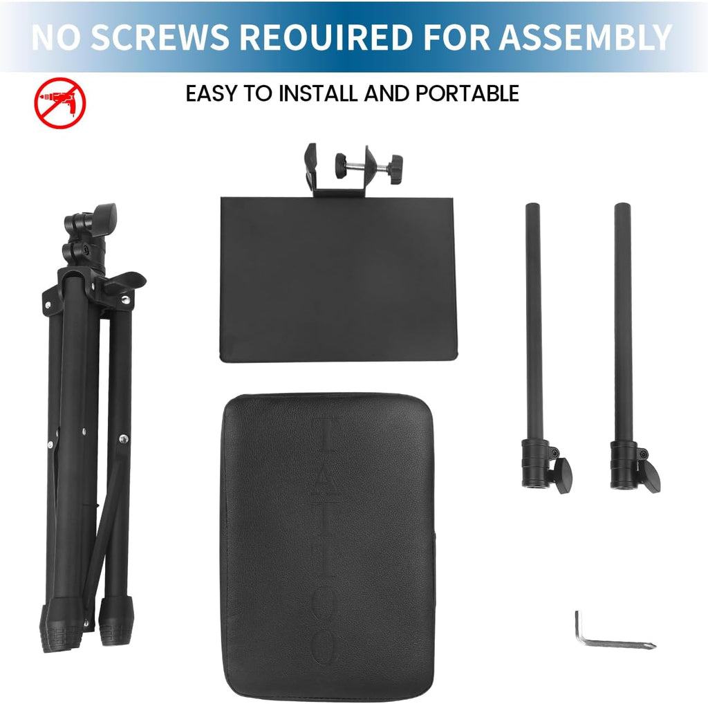 Tattoo Armrest Stand Tripod Adjustable Height Tattoo Arm Holder Adjustable Portable Tattoo Arm Leg Rest Soft Sponge