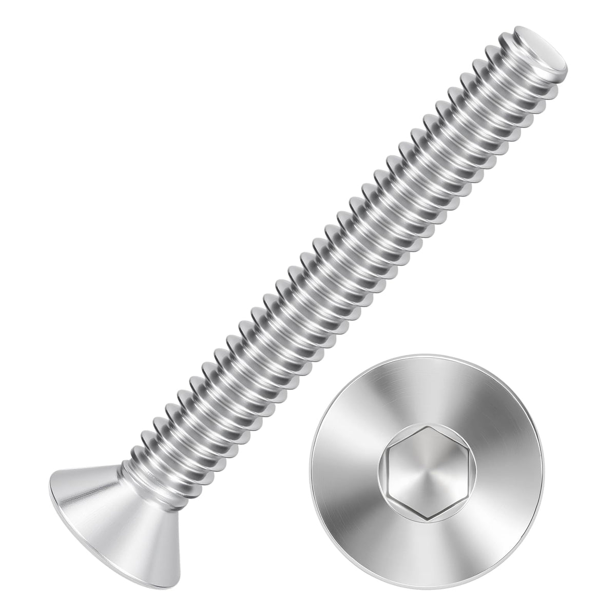 Kozelo 10Pcs #10-24x1-1/2 Flat Head Socket Cap Screw Countersunk Bolt