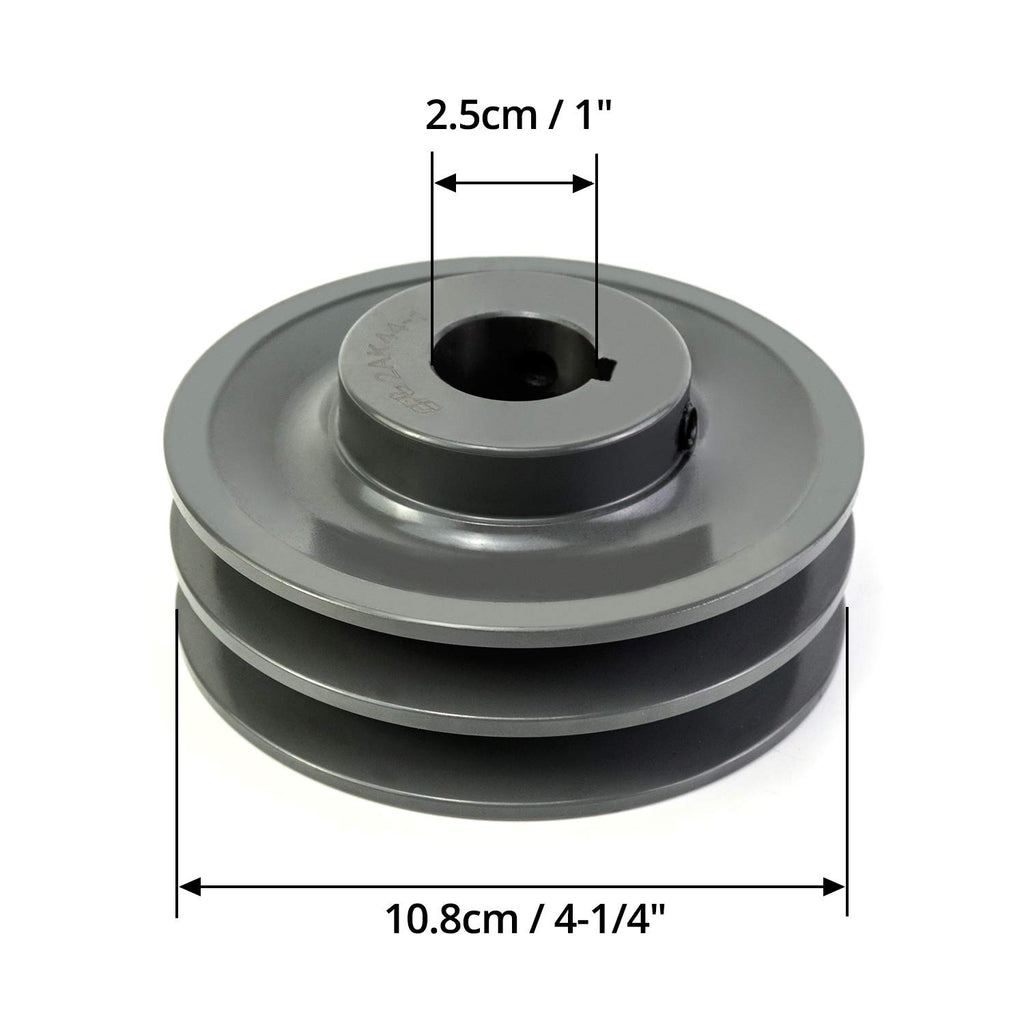 QWORK Double Groove Web Sheaves, 4.25"OD 1" Bore V-Belt Sheave for V-Belt, 2AK44-1