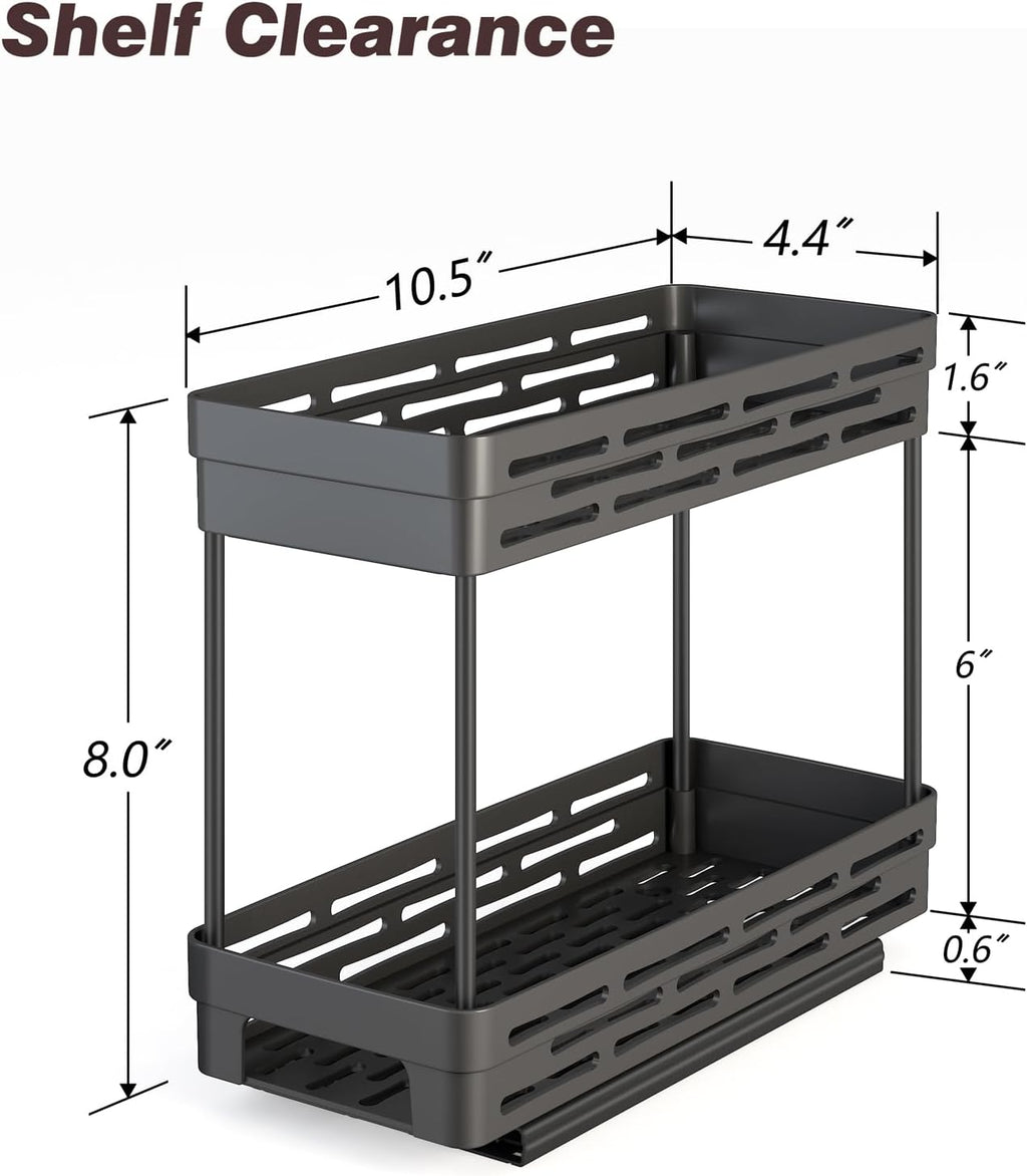 Pull Out Spice Rack Organizer for Cabinet, 3 Packs Slide Out Spice Racks Organizer, Spice Cabinet Organizers, Cabinet