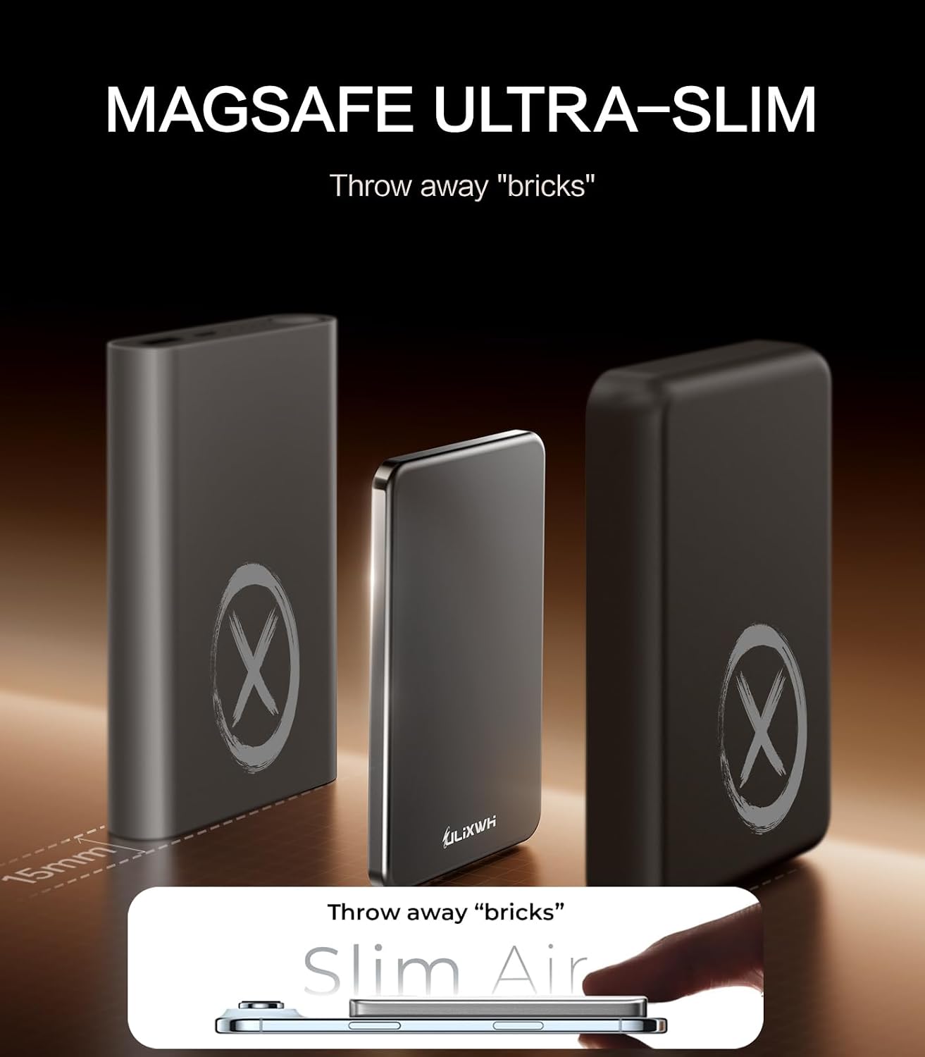 [0.3" Ultra Slim] [Alloy-Made] ULiXWH for Magsafe Portable Charger for iPhone, 2026 Upgrade 5000mAh Fast Charging