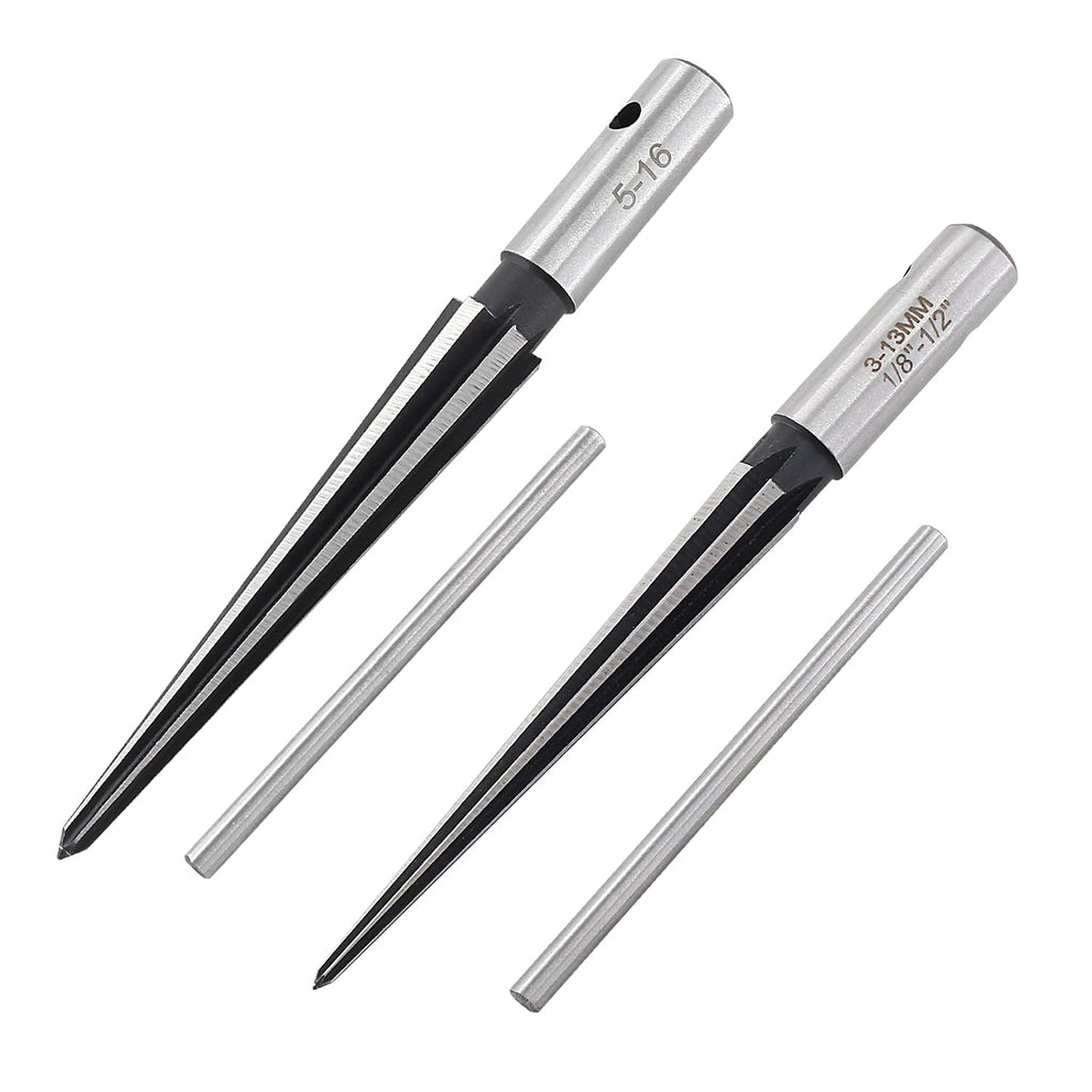 T Handle Tapered Reamer Set, 1/8"-1/2" & 3/16"-5/8", 2 Pieces