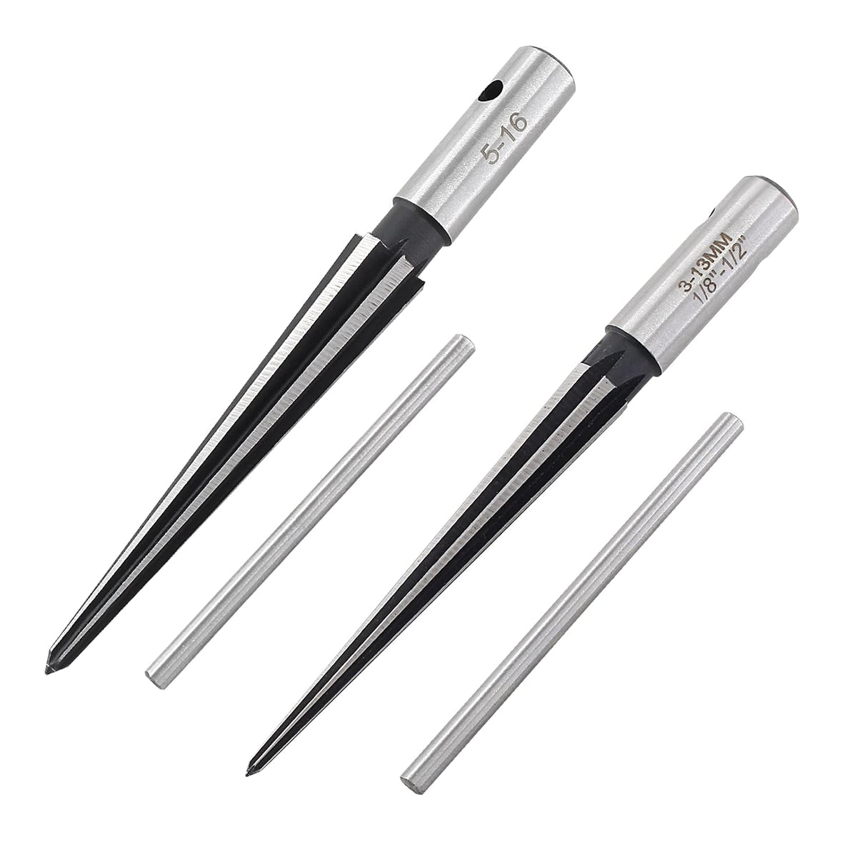 T Handle Tapered Reamer Set, 1/8"-1/2" & 3/16"-5/8", 2 Pieces