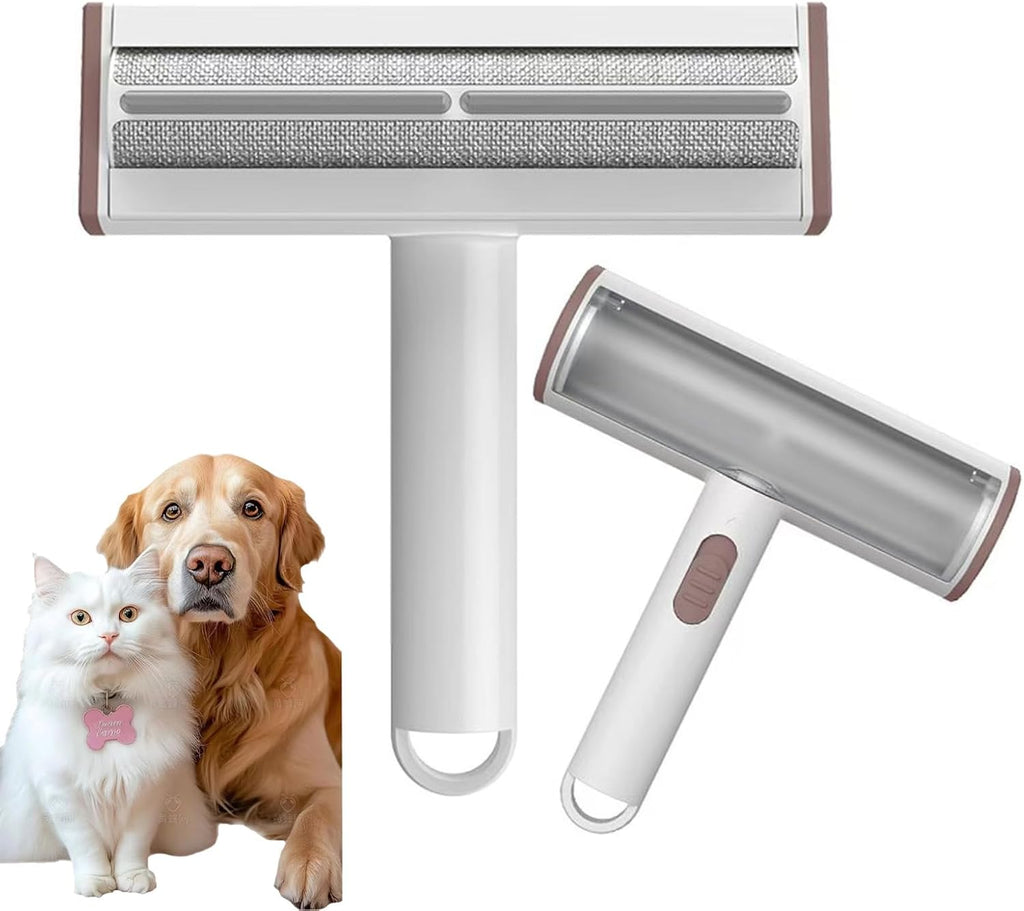Pet Hair Remover, Lint Brush - Reusable Lint Roller for Cat & Dog Hair on Couch, Carpet, Rugs & Bedding - Portable