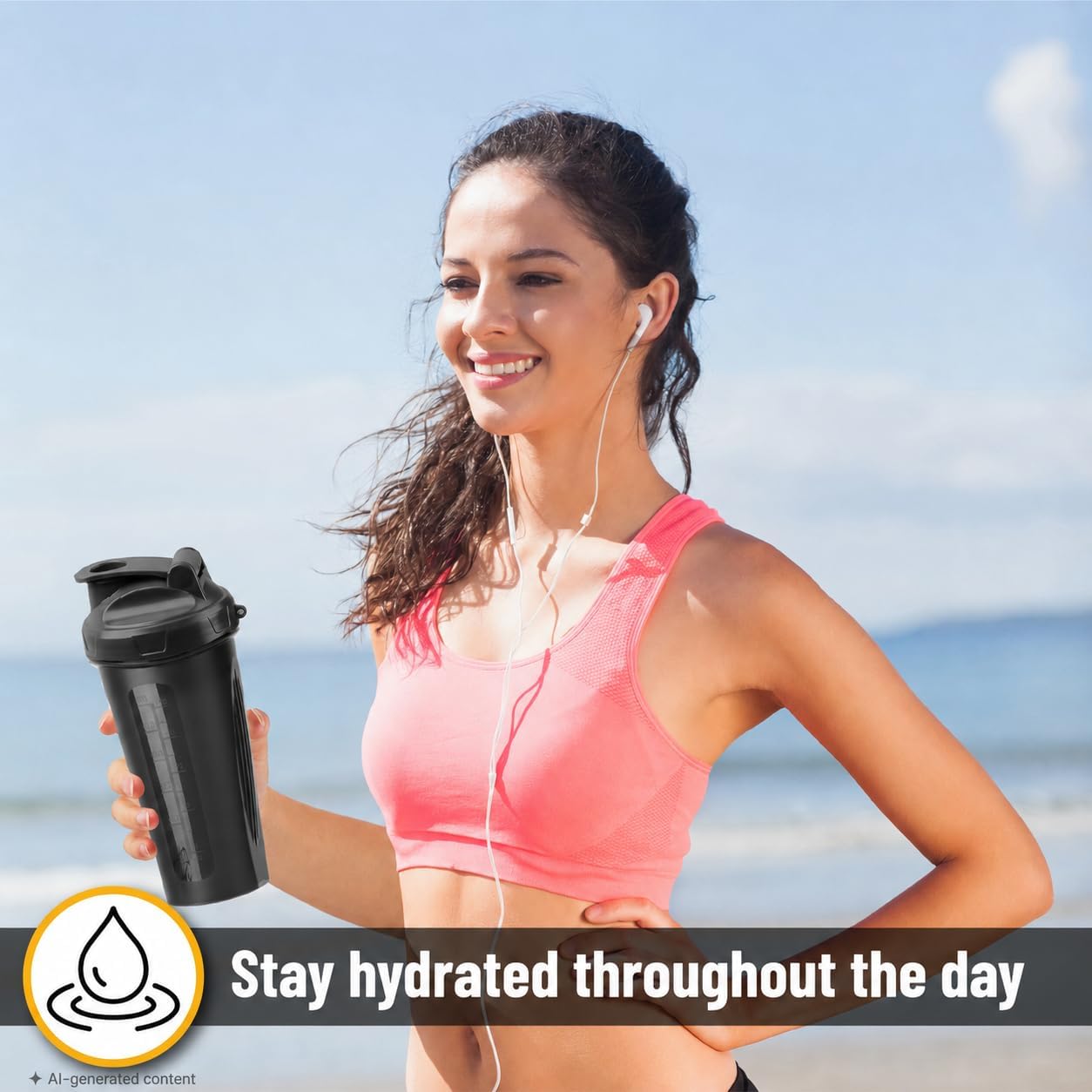 Shaker Bottles for Protein Mixes, 28 oz, Leak Proof | Shaker Cups with Stainless Steel Wire Whisk Ball for Protein