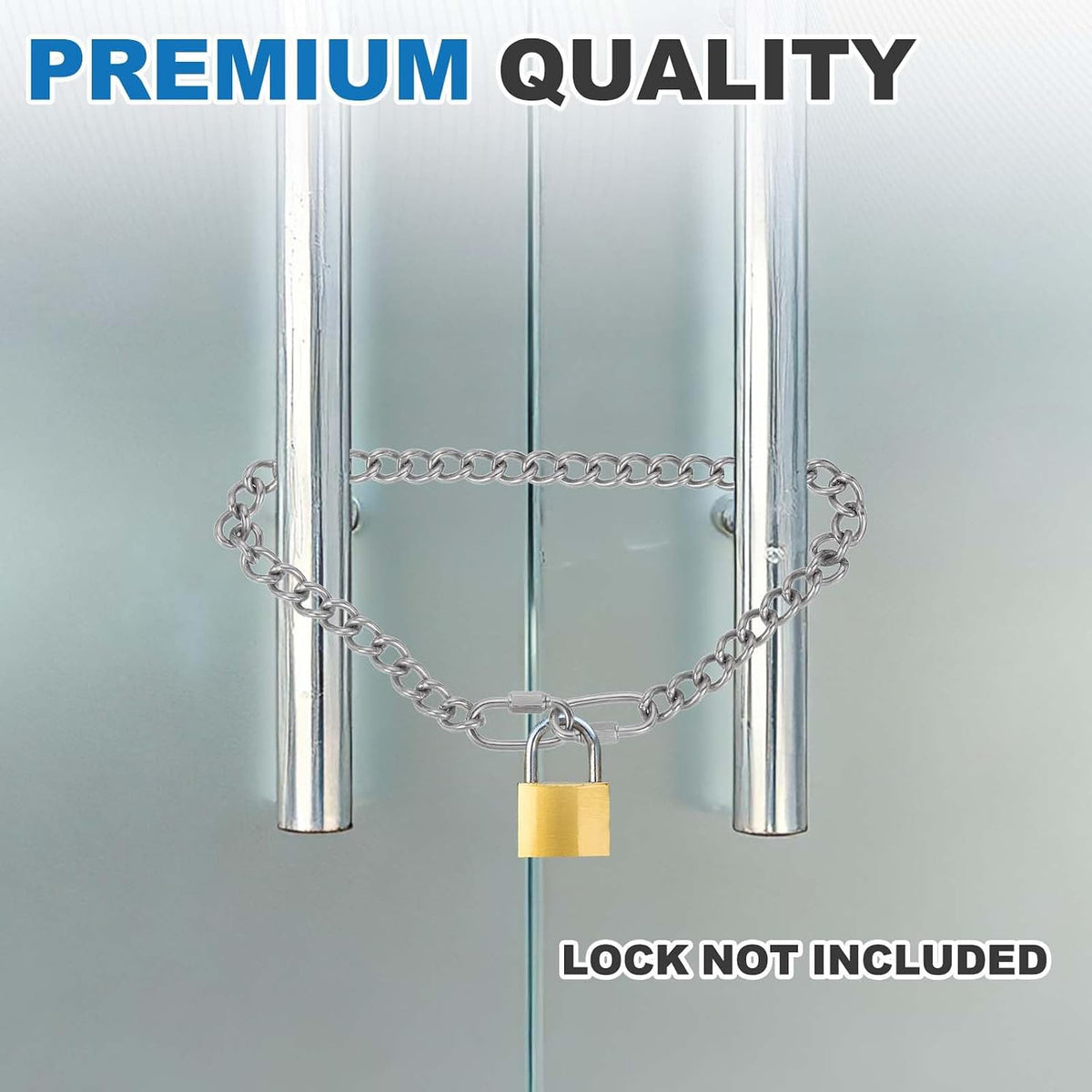PATIKIL Gate Chain Lock 11.9" 304 Stainless Steel Hanging Chain Lock Silver